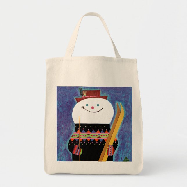 Skis for Snowman Tote Bag (Front)
