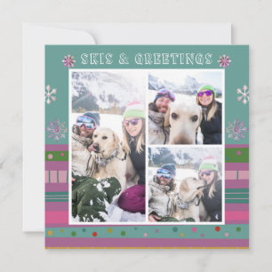 Skis & Greetings Winter Ski 3 Photo Christmas