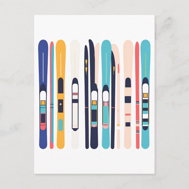 Skis Holiday Postcard (Front)
