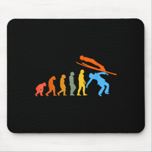 Skis-jump ski-jumping skiers ski-jumper vintage mouse pad