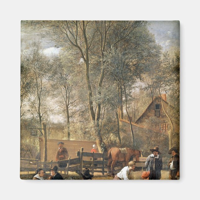 Skittle Players outside an Inn, c.1660-63 Magnet (Front)