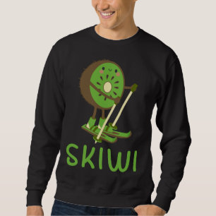 Skiwi Kiwi Ski Skier Fruit Fruits Winter Sports Ap Sweatshirt