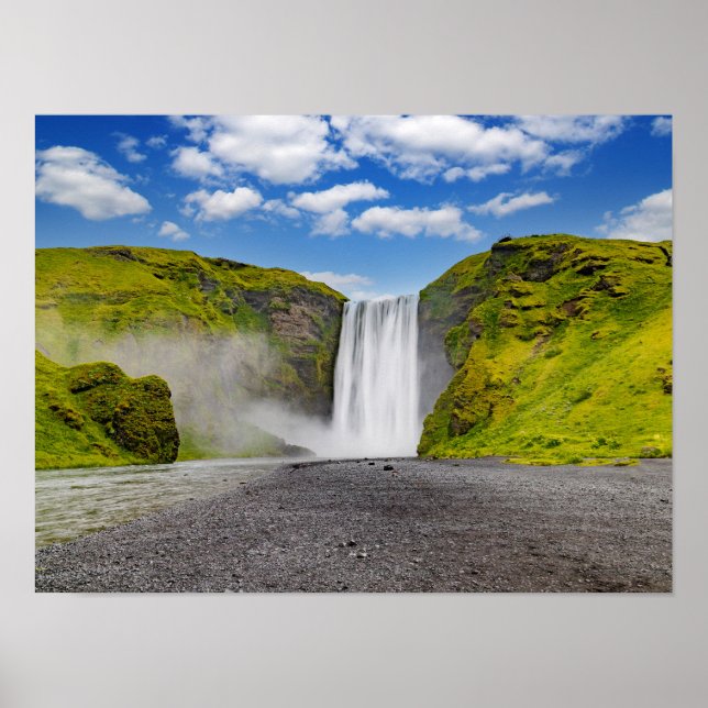 Skogafoss waterfall in Iceland Poster (Front)