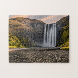 Skogafoss Waterfall in the Morning Sunrise Jigsaw Puzzle