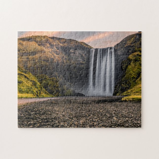 Skogafoss Waterfall in the Morning Sunrise Jigsaw Puzzle (Horizontal)