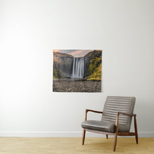 Skogafoss Waterfall in the Morning Sunrise Tapestry