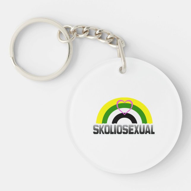 Skoliosexual Pride Key Ring (Front)