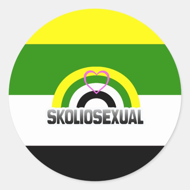 SKOLIOSEXUAL RAINBOW CLASSIC ROUND STICKER (Front)