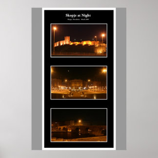 Skopje at night poster