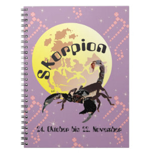 Skorpion 24. Oktober bis 22 November Notizheft Notebook