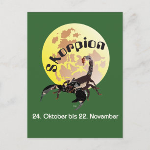 Skorpion 24. Oktober bis 22. November Postkarte Postcard
