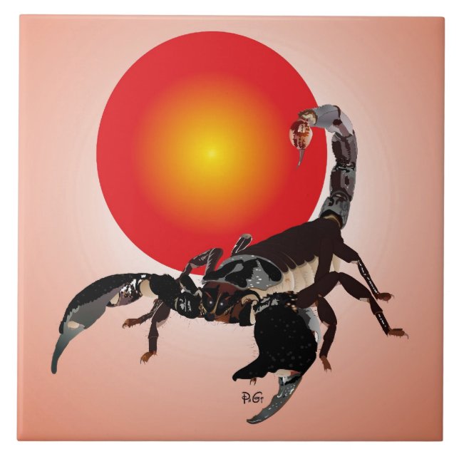 Skorpion Keramik Fotofliese Ceramic Tile (Front)