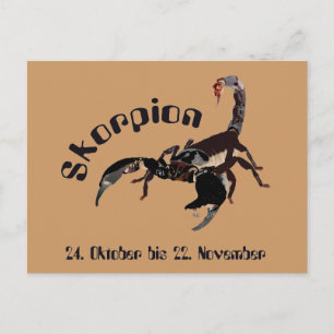 Skorpion Sternzeichen Postkarte Postcard