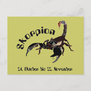 Skorpion Sternzeichen Postkarte Postcard