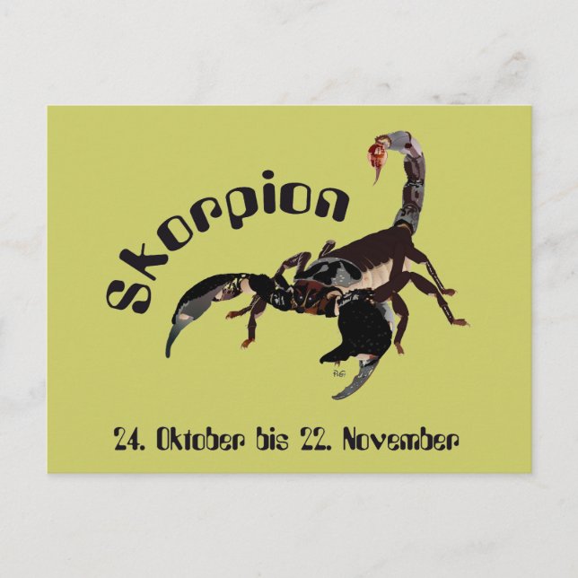 Skorpion Sternzeichen Postkarte Postcard (Front)