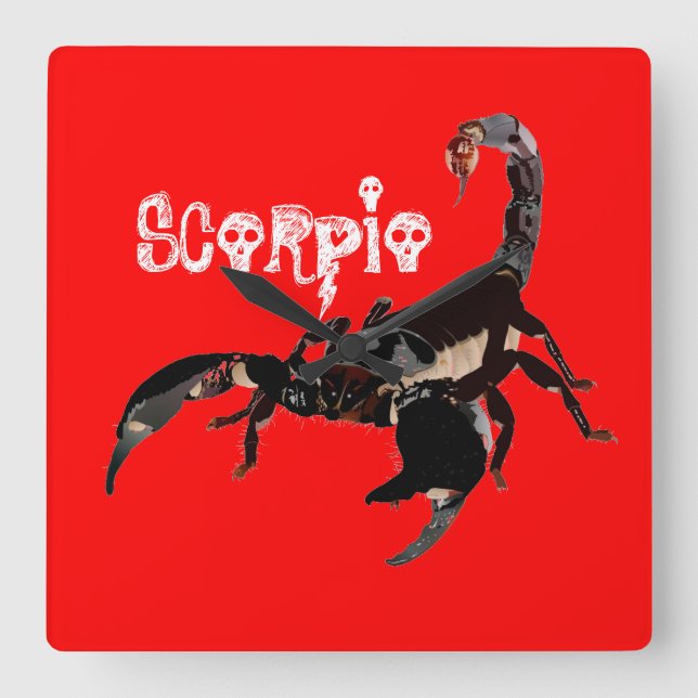 Skorpion Uhr Square Wall Clock (Front)