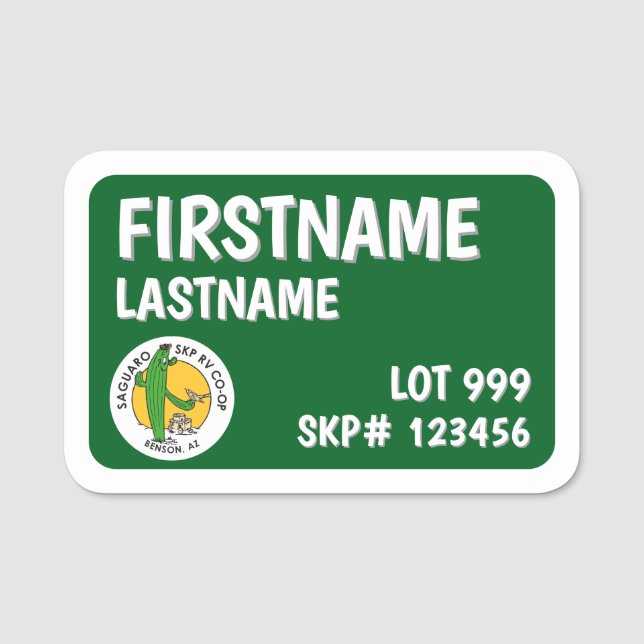 SKP Saguaro Co-op Name Badge (Front)