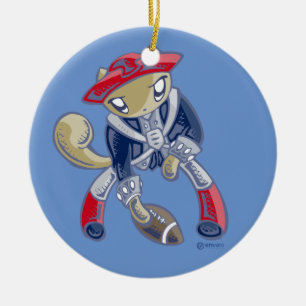 Skribbles: Go Patriots Ceramic Ornament