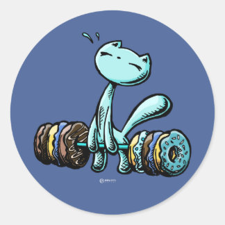 Skribbles: Weakness for doughnuts (blue) Classic Round Sticker