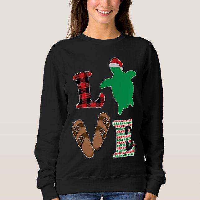 SKSKSK And I Oop Girls Christmas Tree Turtle Holid Sweatshirt (Front)