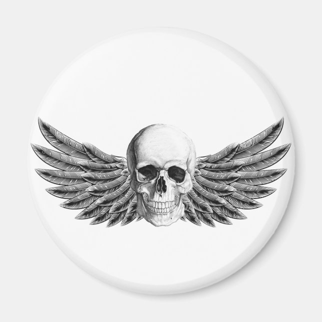 skull1-winged magnet (Front)