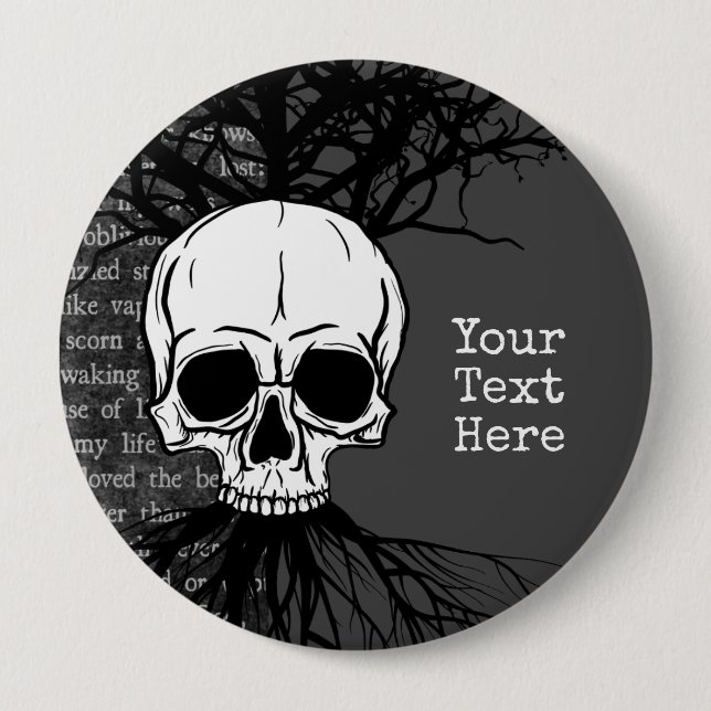 Skull 10 Cm Round Badge (Front)