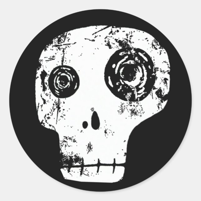 Skull 13 classic round sticker (Front)