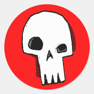 Skull 16-Red Classic Round Sticker