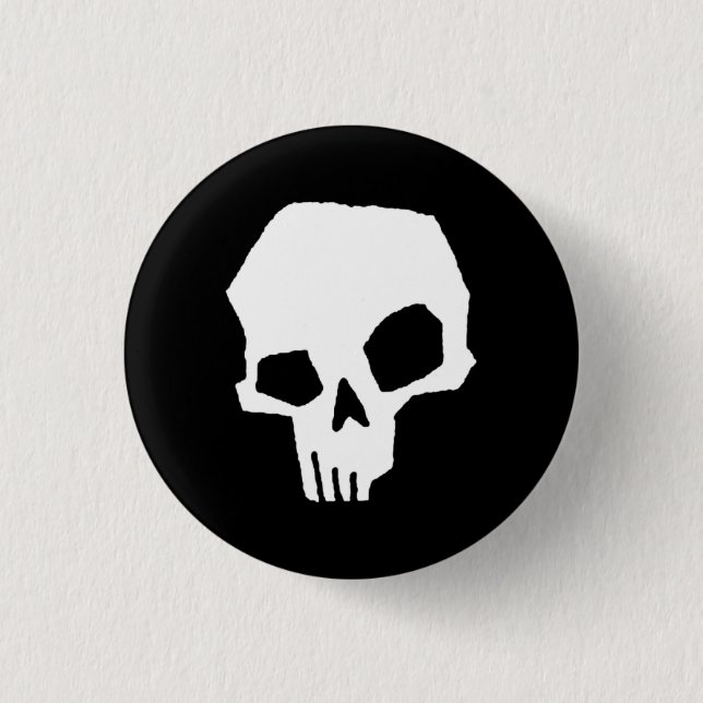 Skull 24 3 cm round badge (Front)