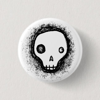Skull 2 3 cm round badge