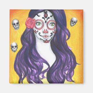 Skull - 2 Inch Square Magnet