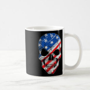Skull 4th July American Flag - Independence Day T Coffee Mug