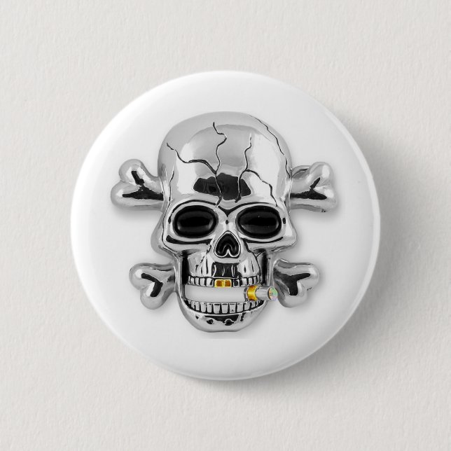 skull 6 cm round badge (Front)