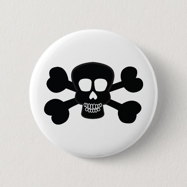 Skull 6 Cm Round Badge (Front)