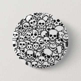 skull 6 cm round badge