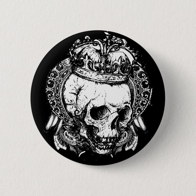 Skull 6 Cm Round Badge (Front)