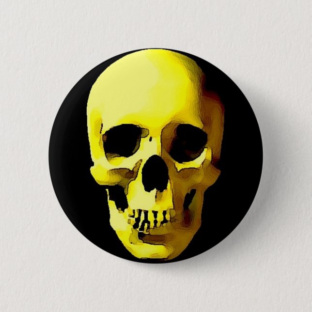 Skull 6 Cm Round Badge (Front)