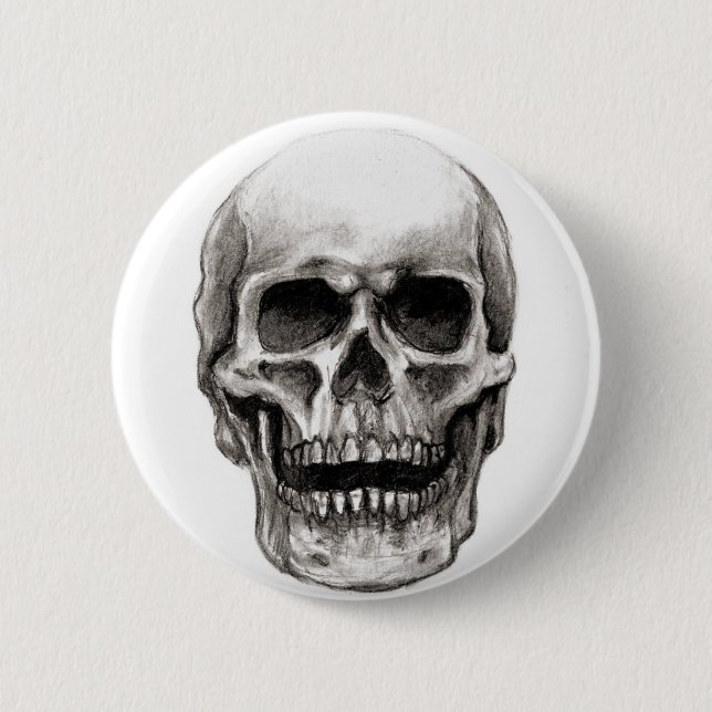 Skull 6 Cm Round Badge (Front)