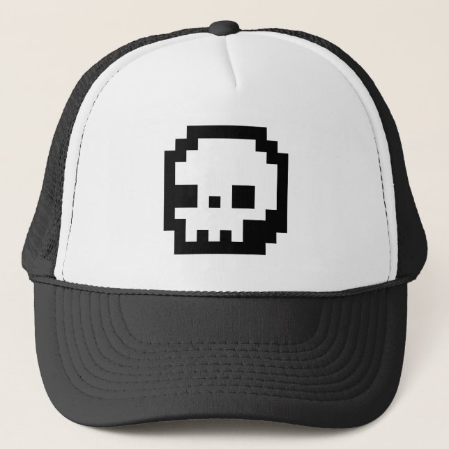 Skull 8-bit Pixel Art Hat (Front)