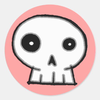 Skull 9-Pink Classic Round Sticker