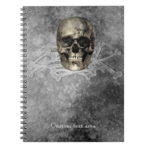 Skull & a pile of Bones Halloween Gothic Notebook