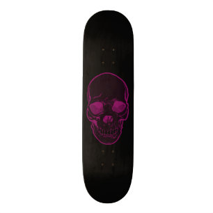 Skull Abstract Graphics Girls Pink & Black Skateboard