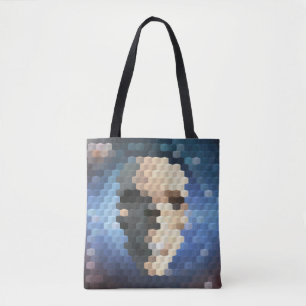 Skull abstract pattern tote bag