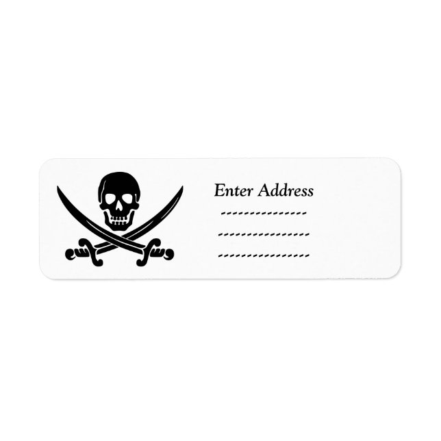 skull  address label Sticker Halloween Pirate (Front)