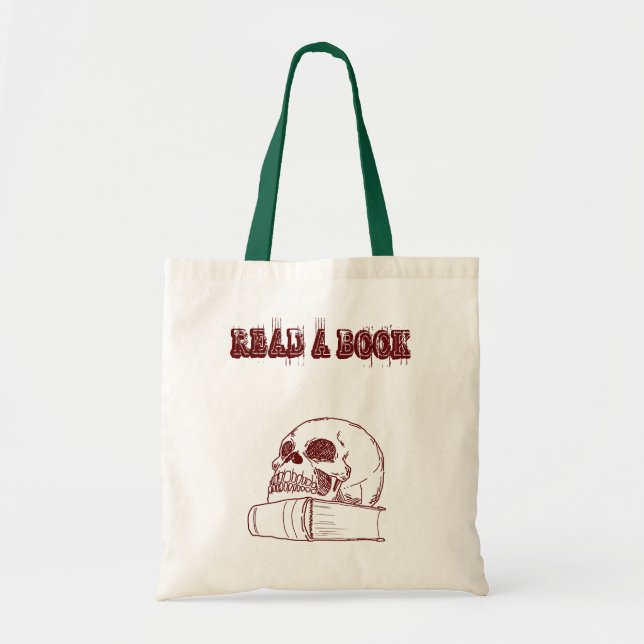 Skull and a book tote bag (Front)