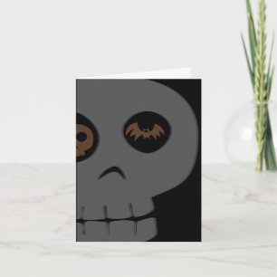 Skull and Bat Halloween Greeting Cards