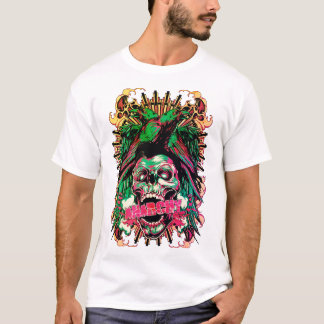 skull and birds illustration T-Shirt