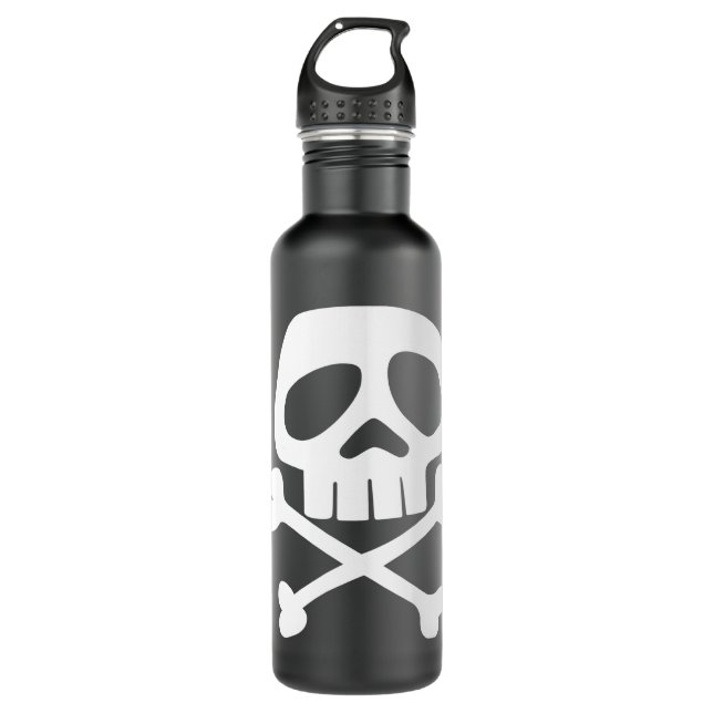 Skull and Bones - 1980's Punk Rock Misfit 710 Ml Water Bottle (Front)