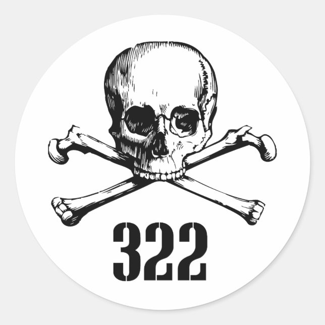 Skull and Bones 322 Classic Round Sticker (Front)