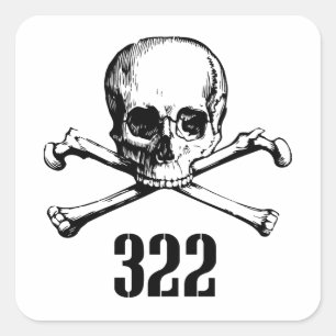 Skull and Bones 322 Square Sticker